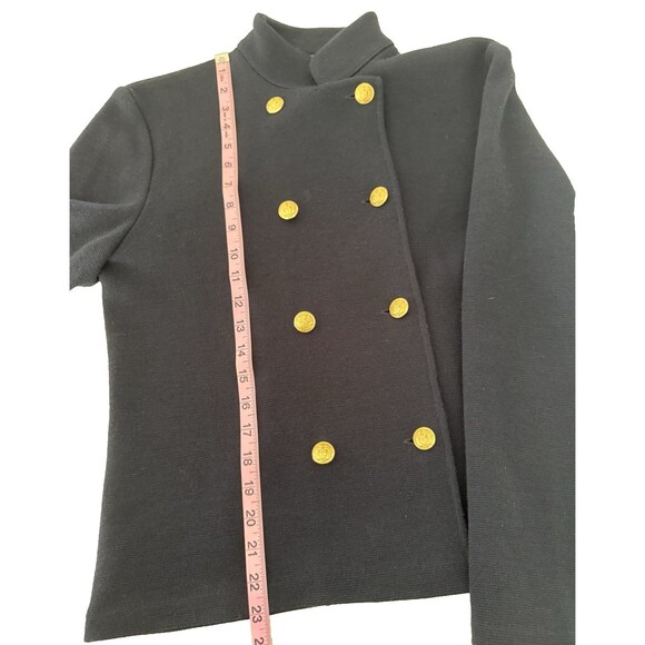 Ralph Lauren Merino Wool Jacket Size L Petite Navy Blue Gold Buttons - Picture 5 of 9